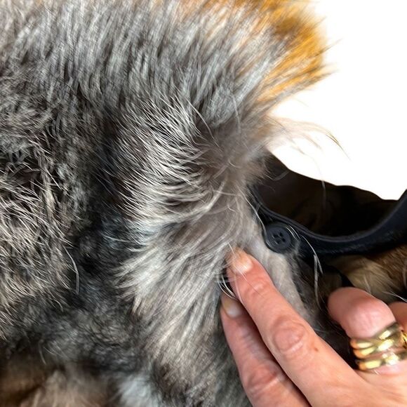 NWOT Ozlana Black+Classic Silver Fox Fur Parka - Picture 12 of 16